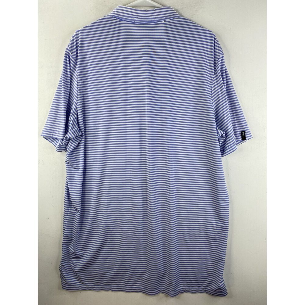 Mens RLX Ralph Lauren Golf Polo Shirt Blue White Stripes Polyester Spandex Sz XL - Picture 6 of 8